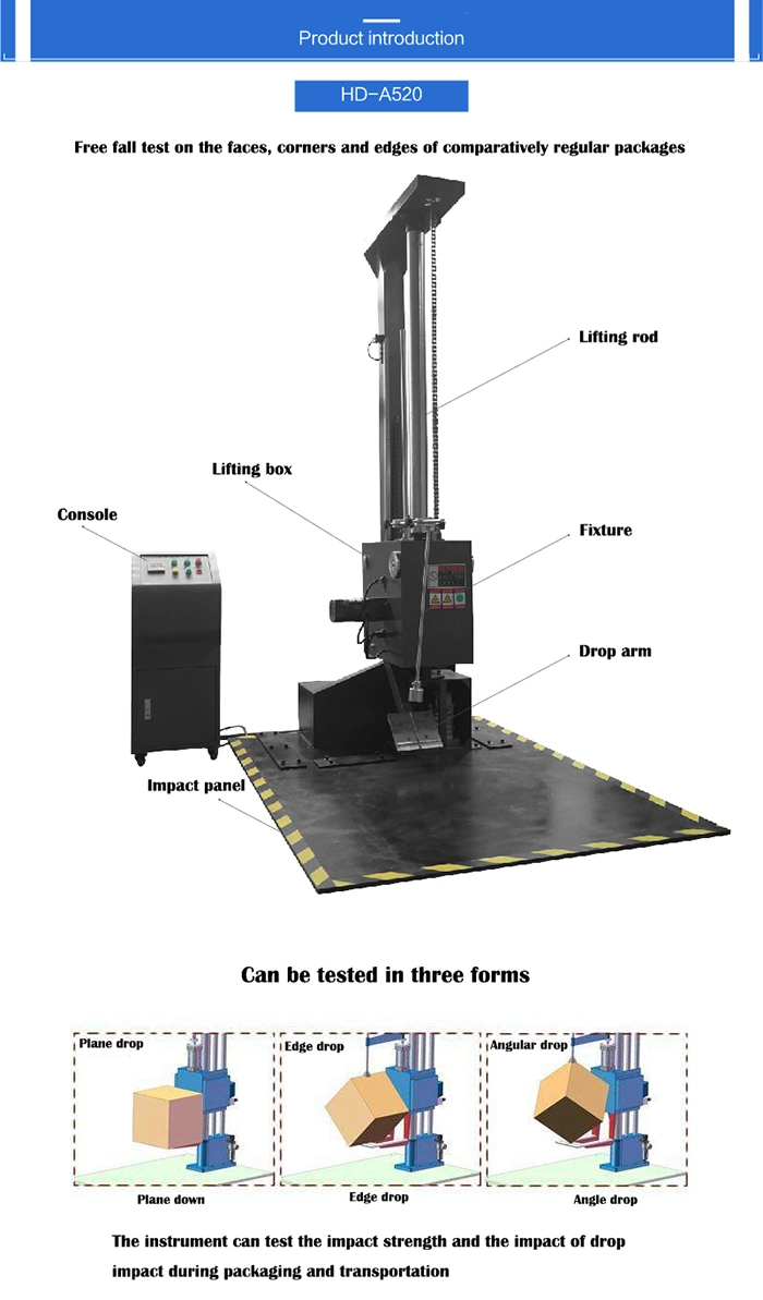 Corrugated Box and Board Packaging Drop Impact Testing Machine